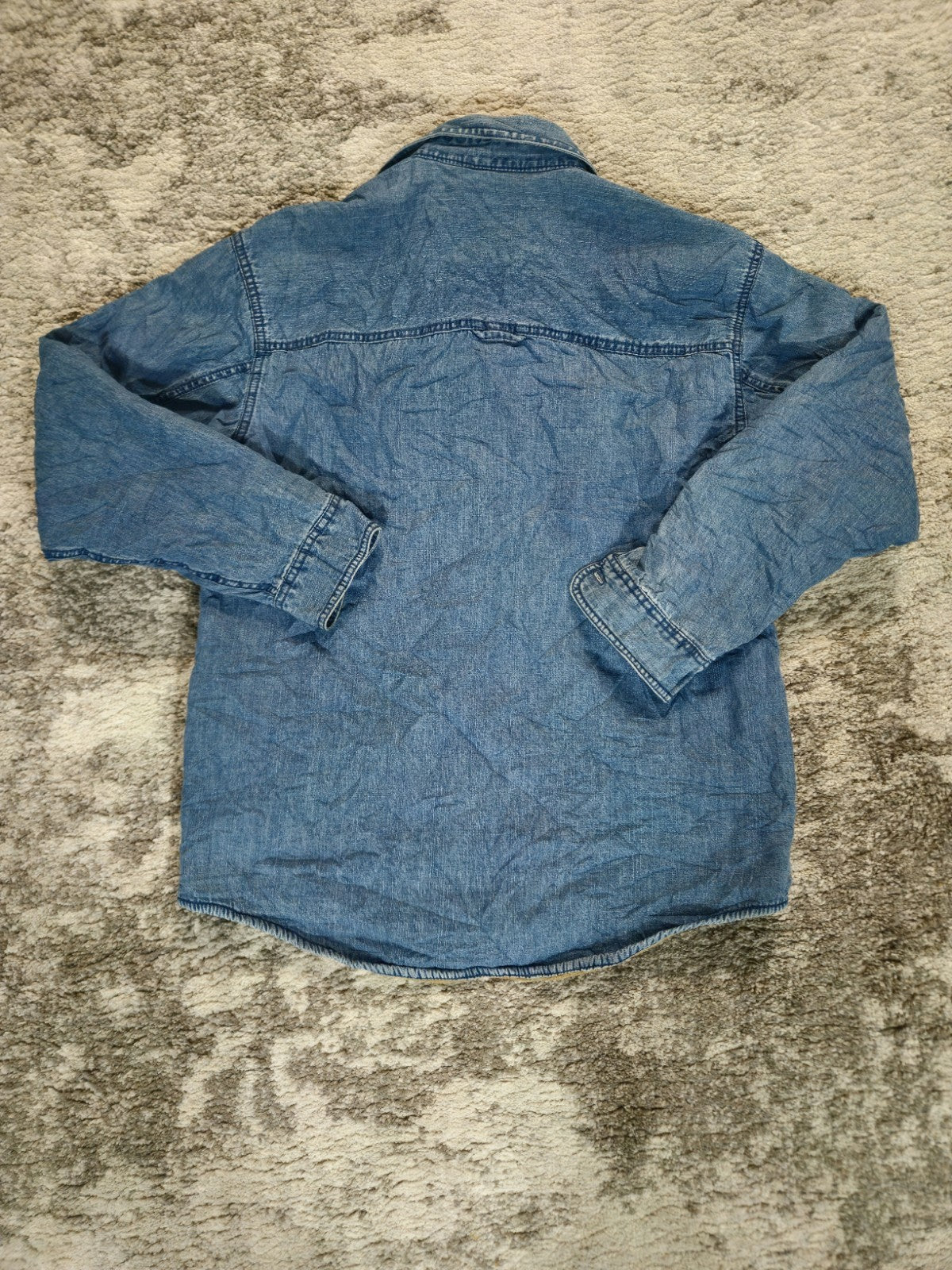 Vintage Arrow Blue Jeans Quilted Denim Flannel Jacket Size S Farm Coat