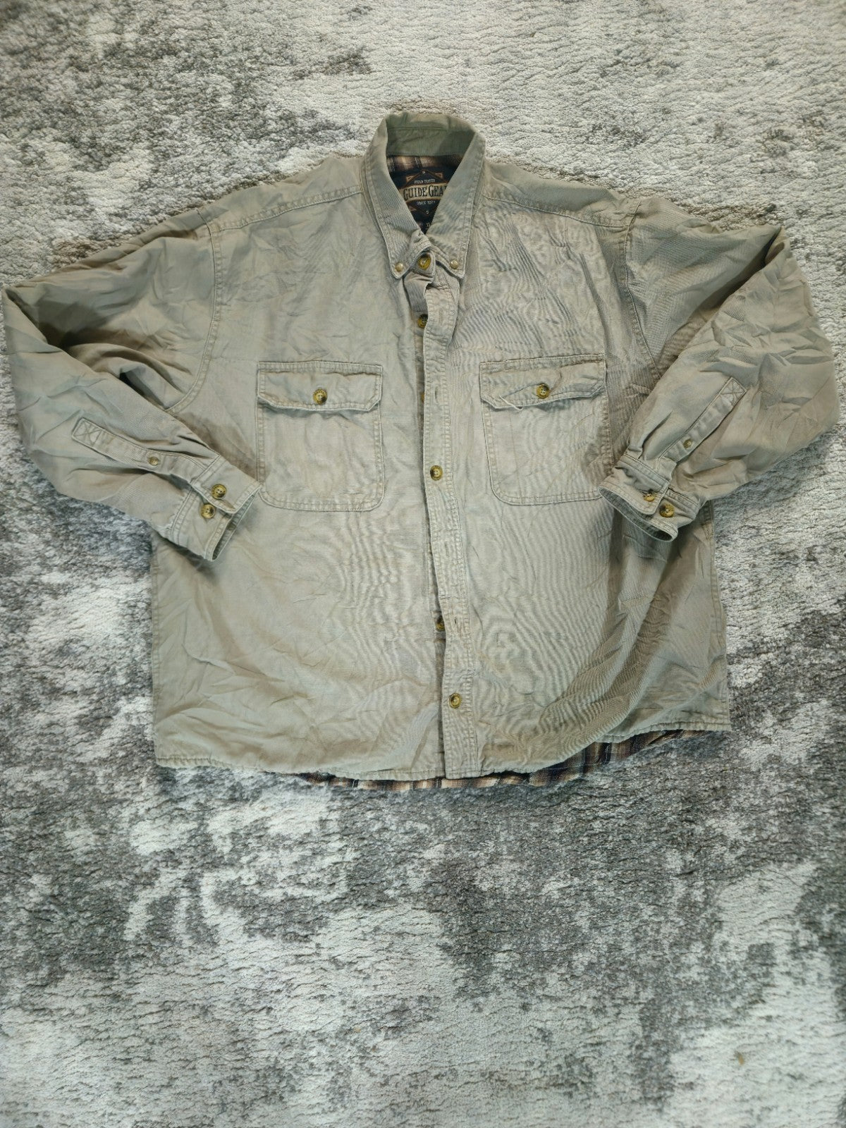 Vintage Beige Jean Trucker Jacket Insulated Guide Gear Size Men's XL Y2K