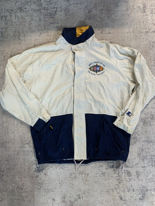 VINTAGE 1998 NFL x Starter Superbowl XXXII Size L Button Up Windbreaker