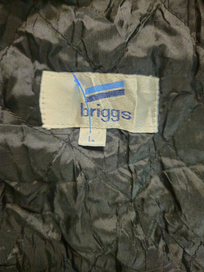 Vintage Briggs Quilted Lined Buffalo Plaid Flannel Size L Jacket Red Black