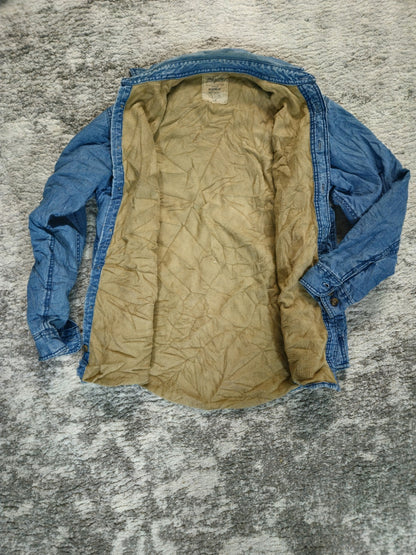 Vintage Arrow Blue Jeans Quilted Denim Flannel Jacket Size S Farm Coat