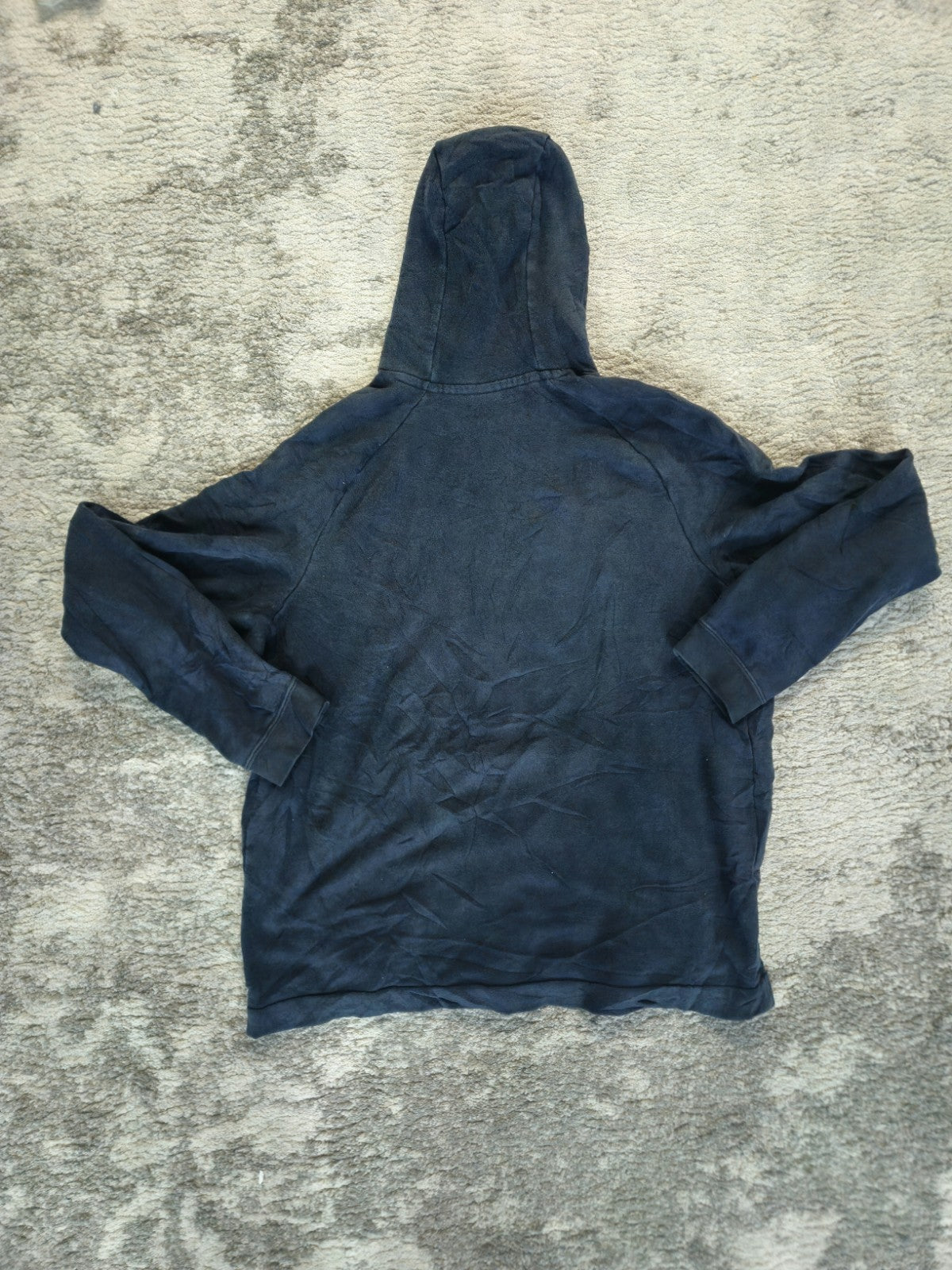 NIKE Mens Sweatshirt 2XL Navy Hoodie Spell Out Logo Swoosh Sweater