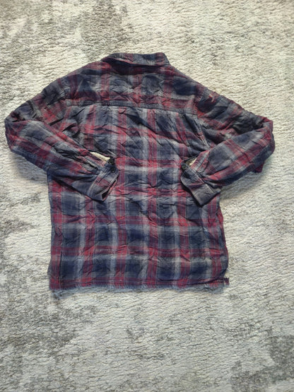 FREEDOM FOUNDRY Gorpcore Sherpa Fleece Cabincore Plaid Flannel Mens Large Jacket