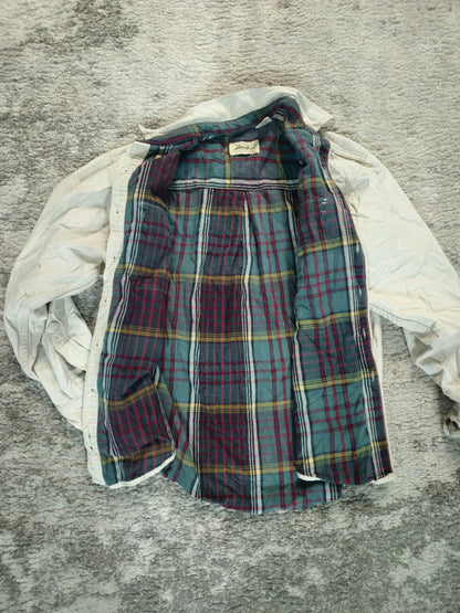  vintage Eddie Bauer flannel lined Size L shirt Made in USA 100% cotton