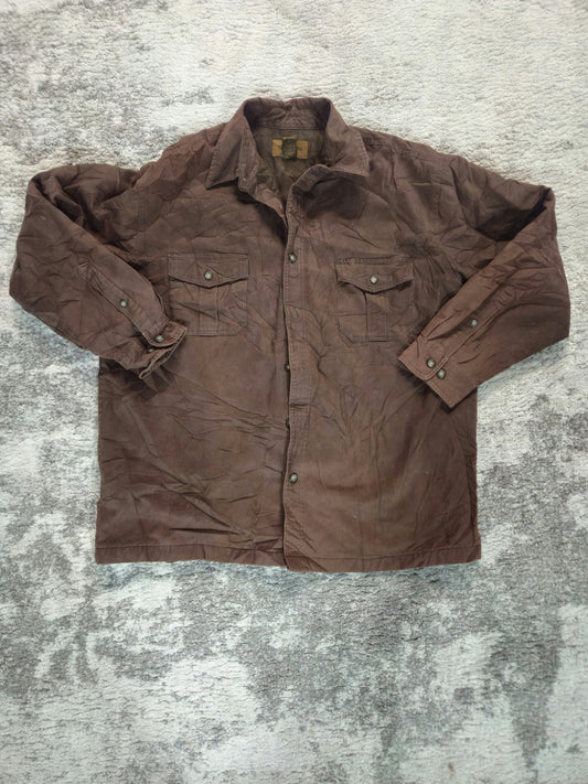 St. John’s Bay Brown Corduroy Button Up Shirt Sz XL Work Wear