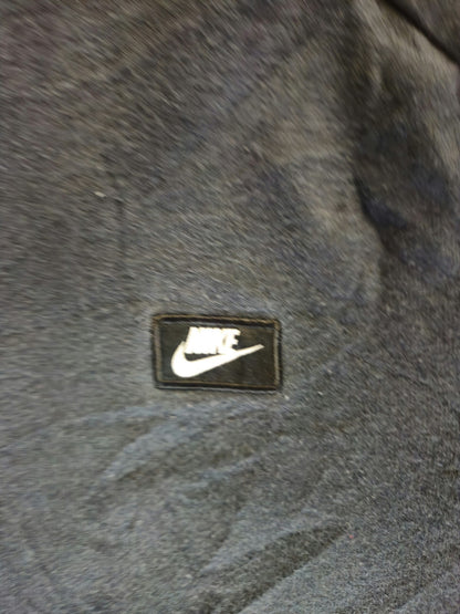 NIKE Mens Sweatshirt 2XL Navy Hoodie Spell Out Logo Swoosh Sweater
