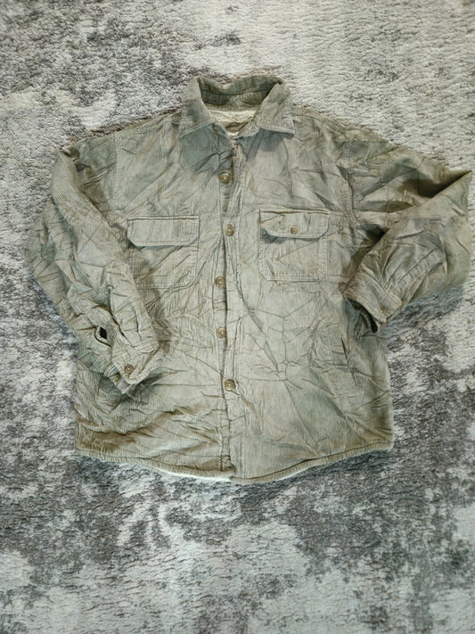 Vintage High Sierra Size L Corduroy Button Up Shirt Jacket  Fleece Lined Barn 
