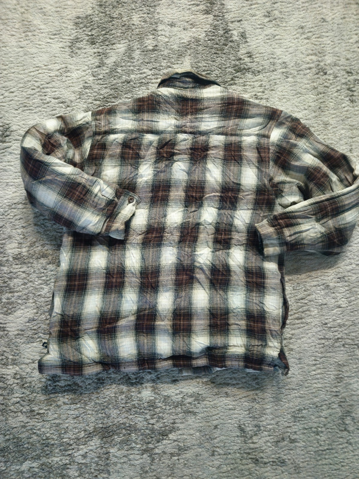 Moose Creek Mens M White/Cream Plaid Flannel Jacket Shirt THICK 100% Cotton