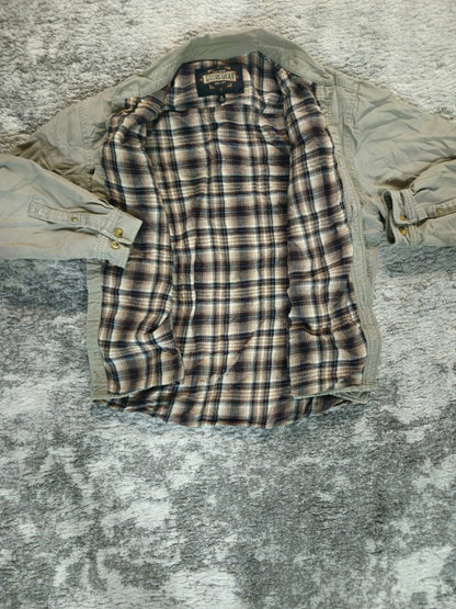 Vintage Beige Jean Trucker Jacket Insulated Guide Gear Size Men's XL Y2K