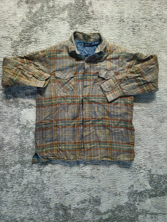 Arrow Sportswear Quilted Flannel Shirt Men's XL Check Plaid Jacket