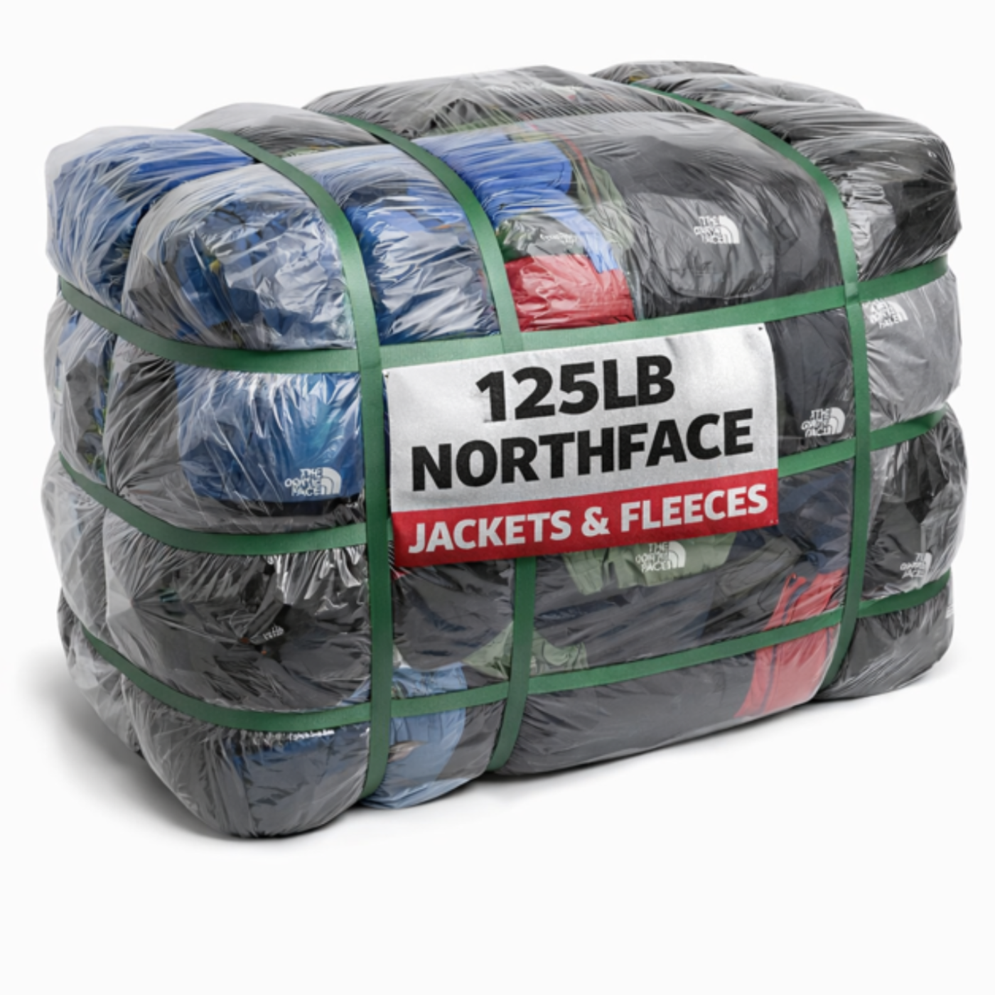 Bundled North Face jackets and fleeces