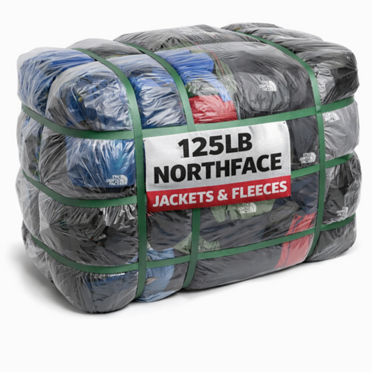 Bundled North Face jackets and fleeces