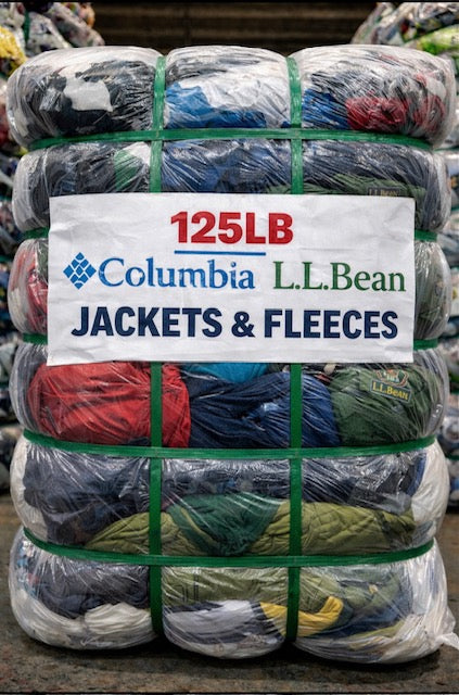 125LB Columbia & LL Bean Jackets & Fleece Wholesale Bale